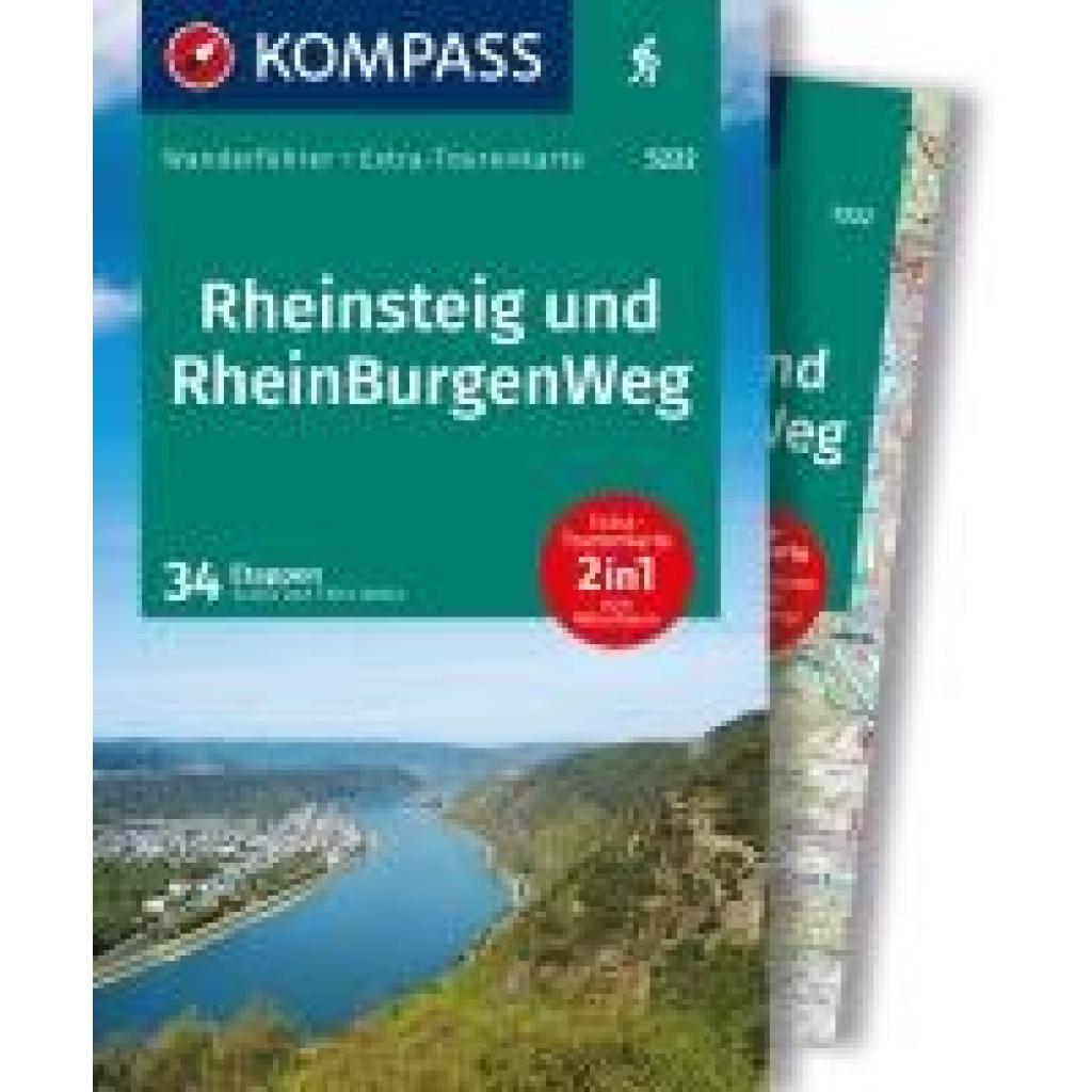 9783991542438 - Behla Silvia und Thilo KOMPASS Wanderführer Rheinsteig RheinBurgenWeg 34 Etappen mit Extra-Tourenkarte