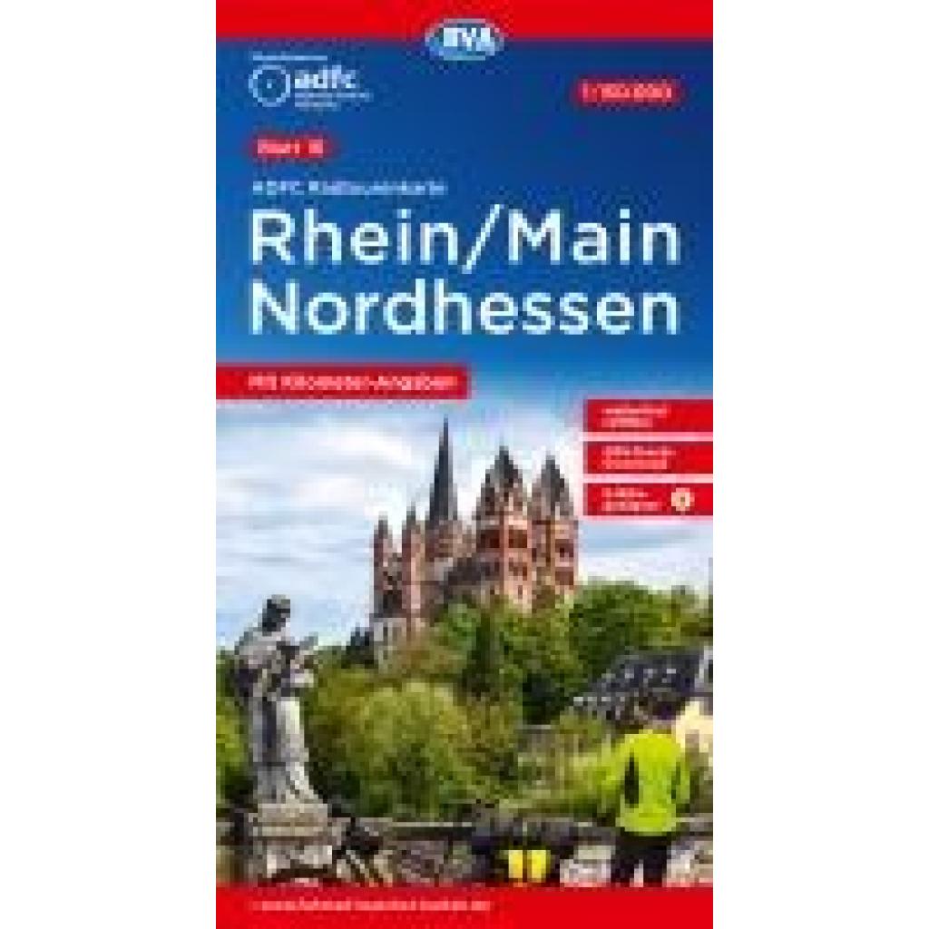 9783969902288 - ADFC-Radtourenkarte 16 Rhein Main Nordhessen 1150000 reiß- und wetterfest E-Bike geeignet GPS-Tracks Download mit Kilometer-Angaben