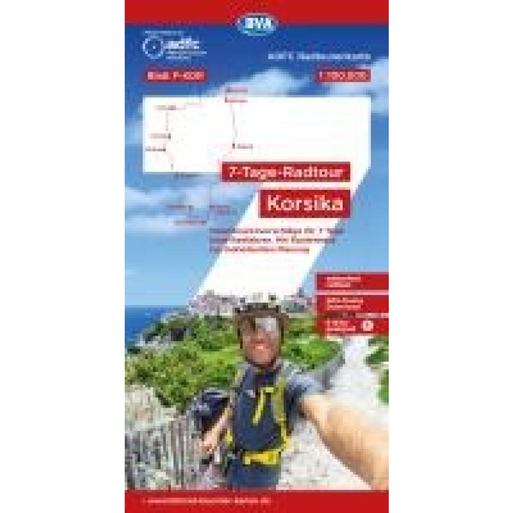 9783969902486 - ADFC-Radtourenkarte F-KOR 7-Tage-Radtour Korsika 1100000 reiß- und wetterfest E-Bike geeignet GPS-Tracks Download mit Kilometer-Angaben