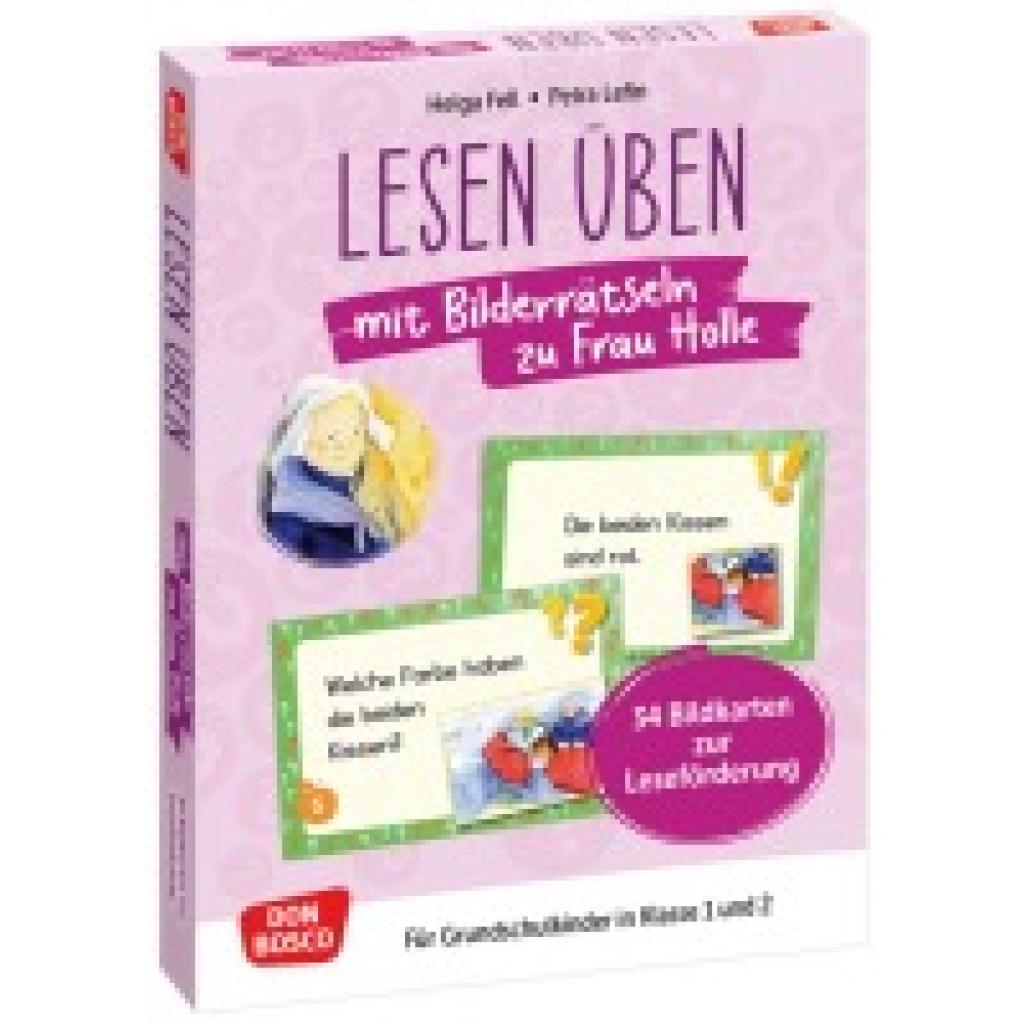 4260694922552 - Fell Helga Lesen üben mit Bilderrätseln zu Frau Holle 34 Bildkarten zur Leseförderung