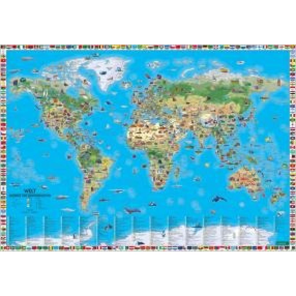 9783707923322 - Weltkarte für Kinder 120000000 Poster metallbestäbt freytag & berndt