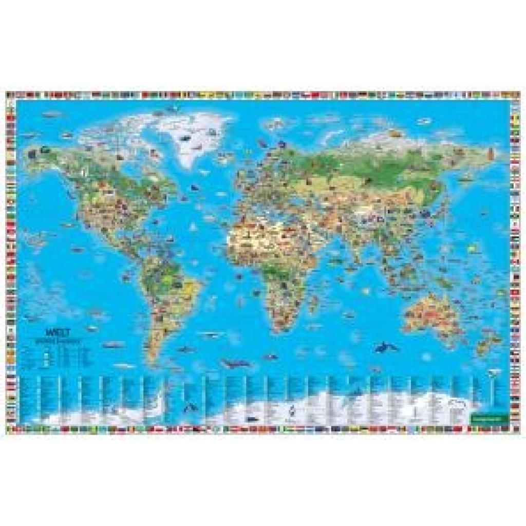 9783707920697 - Weltkarte für Kinder Schreibtischunterlage freytag & berndt