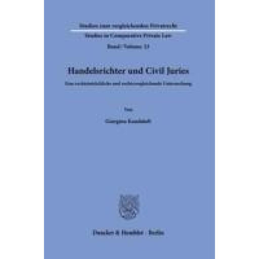 9783428190997 - Kandalaft Giorgina Handelsrichter und Civil Juries