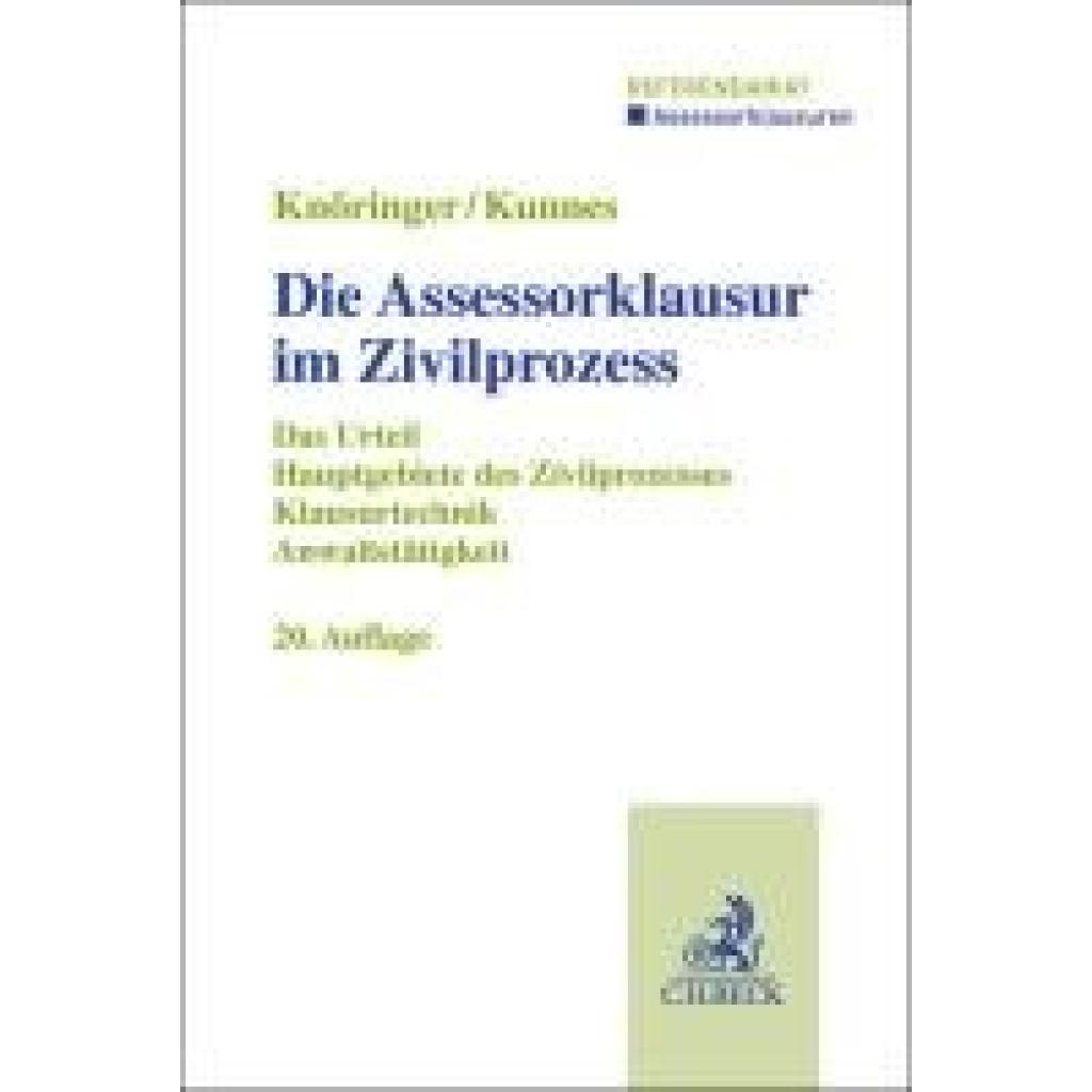 9783406818639 - Knöringer Dieter Die Assessorklausur im Zivilprozess