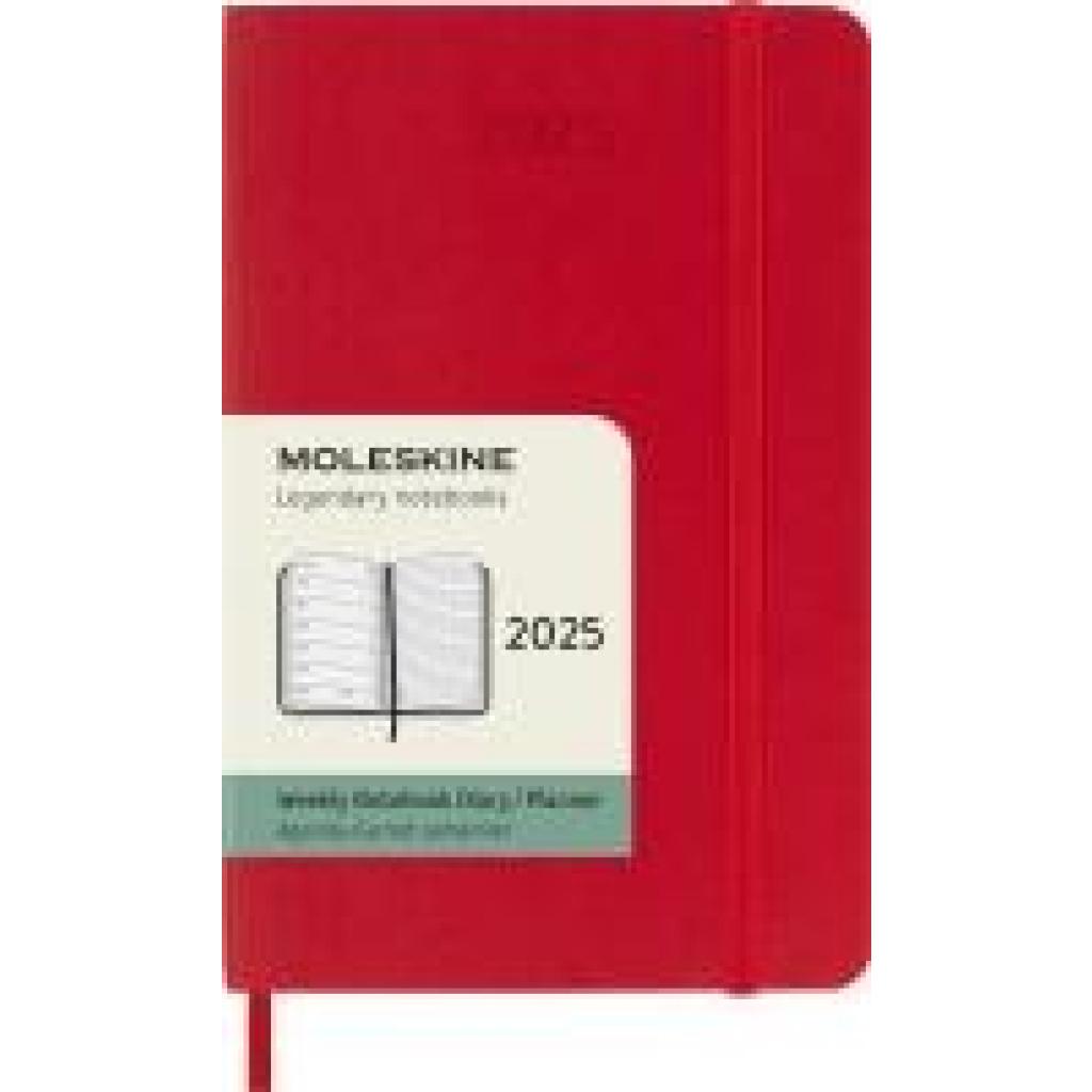 8056999270391 - Moleskine 12 Monate Wochen Notizkalender 2025 Pocket A6 1 Wo = 1 Seite rechts linierte Seite Weicher Einband Scharlachrot 8056999270391 - Moleskine 12 Monate Wochen Notizkalender 2025 Pocket A6 1 Wo = 1 Seite rechts linierte Seite Weicher Einband Scharlachrot