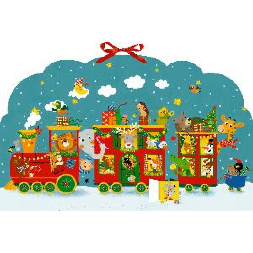 4050003955483 - Memo-Adventskalender - Bunte Weihnachtseisenbahn der Tiere