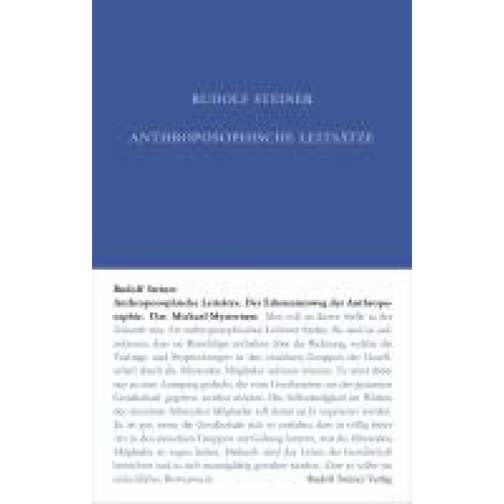 9783727402630 - Steiner Rudolf Anthroposophische Leitsätze