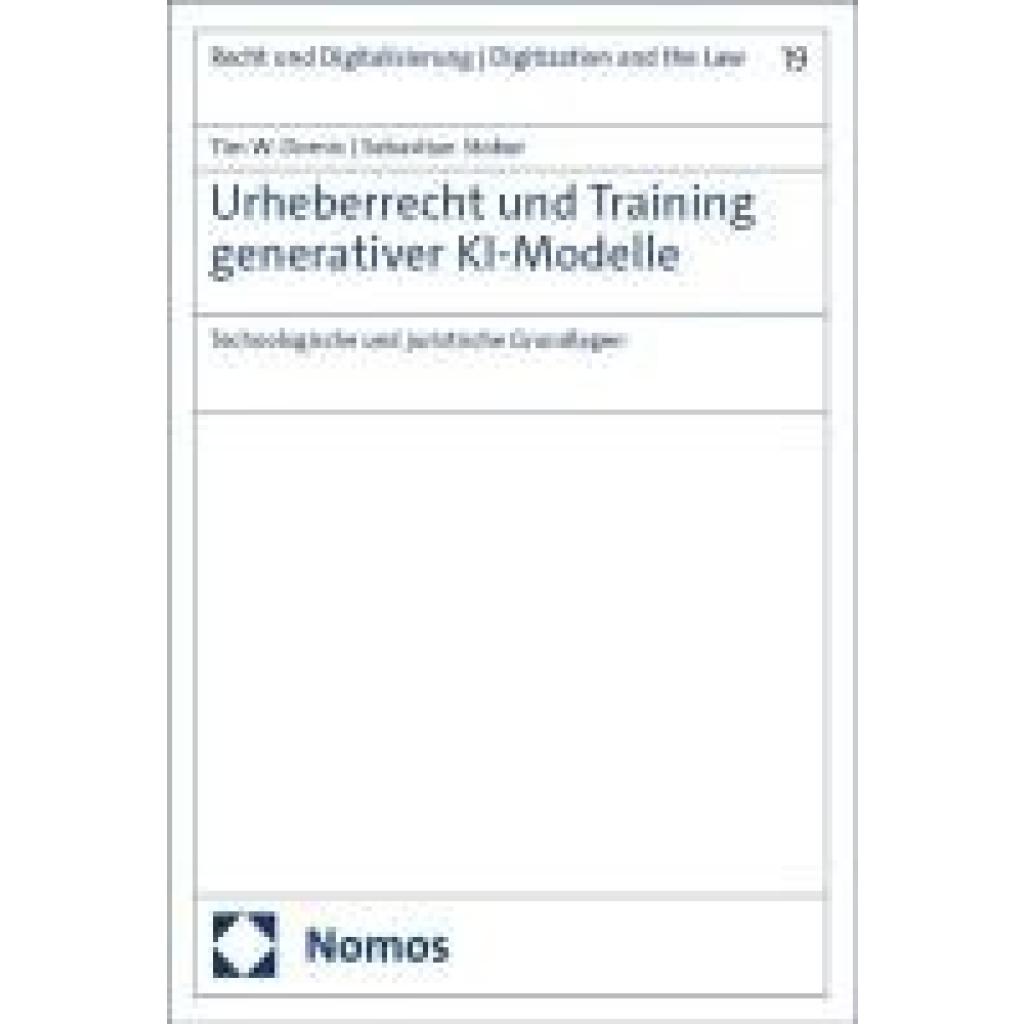 9783756023059 - Dornis Tim W Urheberrecht und Training generativer KI-Modelle