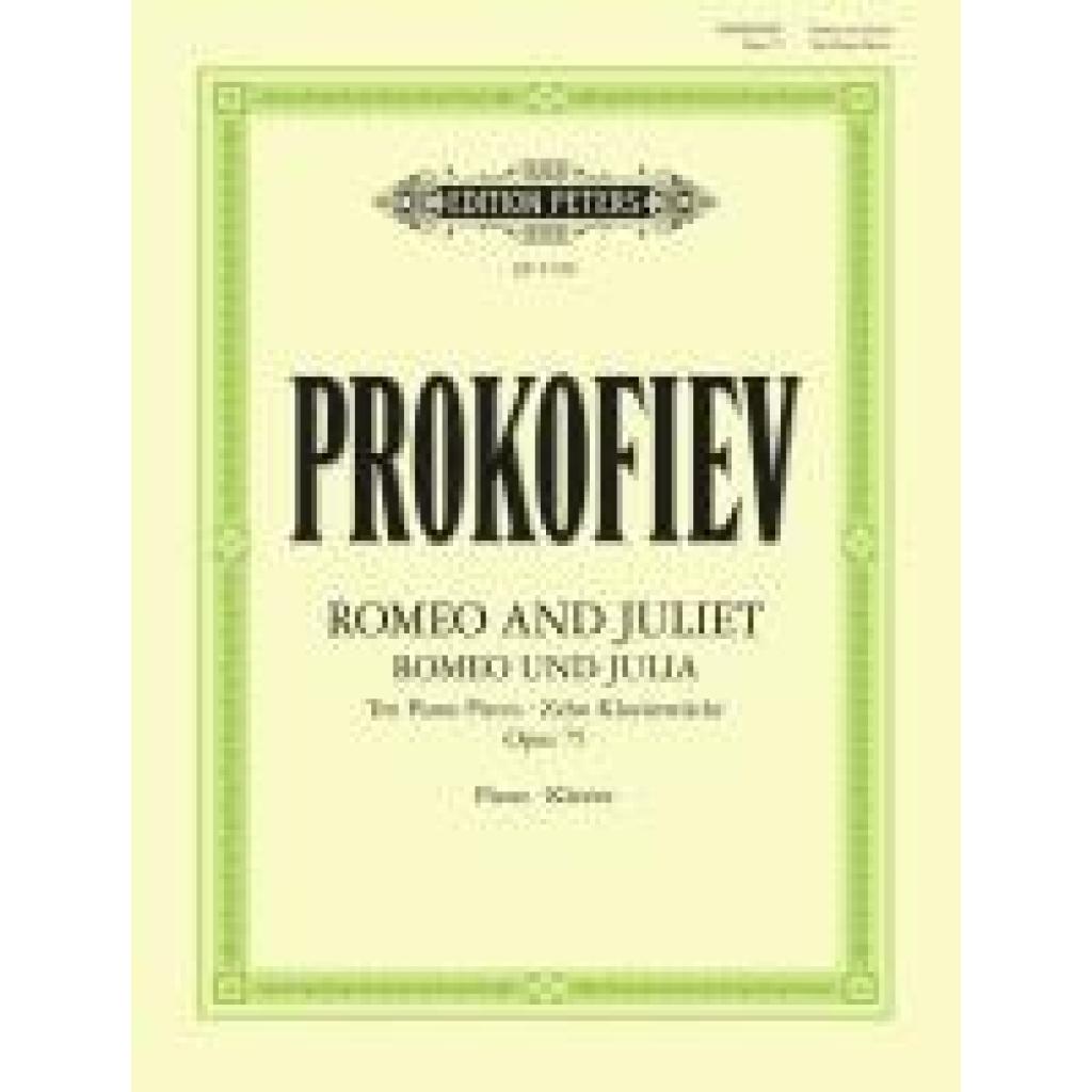 9790577024288 - Prokofjew Sergej Romeo and Juliet Ten pieces for Piano (1937) für Klavier solo op 75 -Romeo und Julia zehn Klavierstücke-
