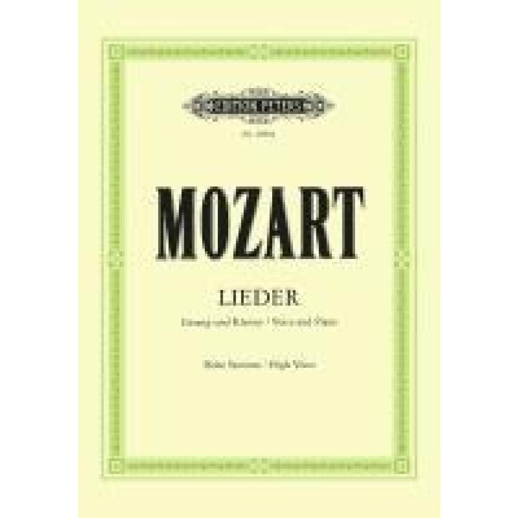 9790014031275 - Lieder für Gesang und Klavier Hohe Stimme - Wolfgang Amadeus Mozart Kartoniert (TB)