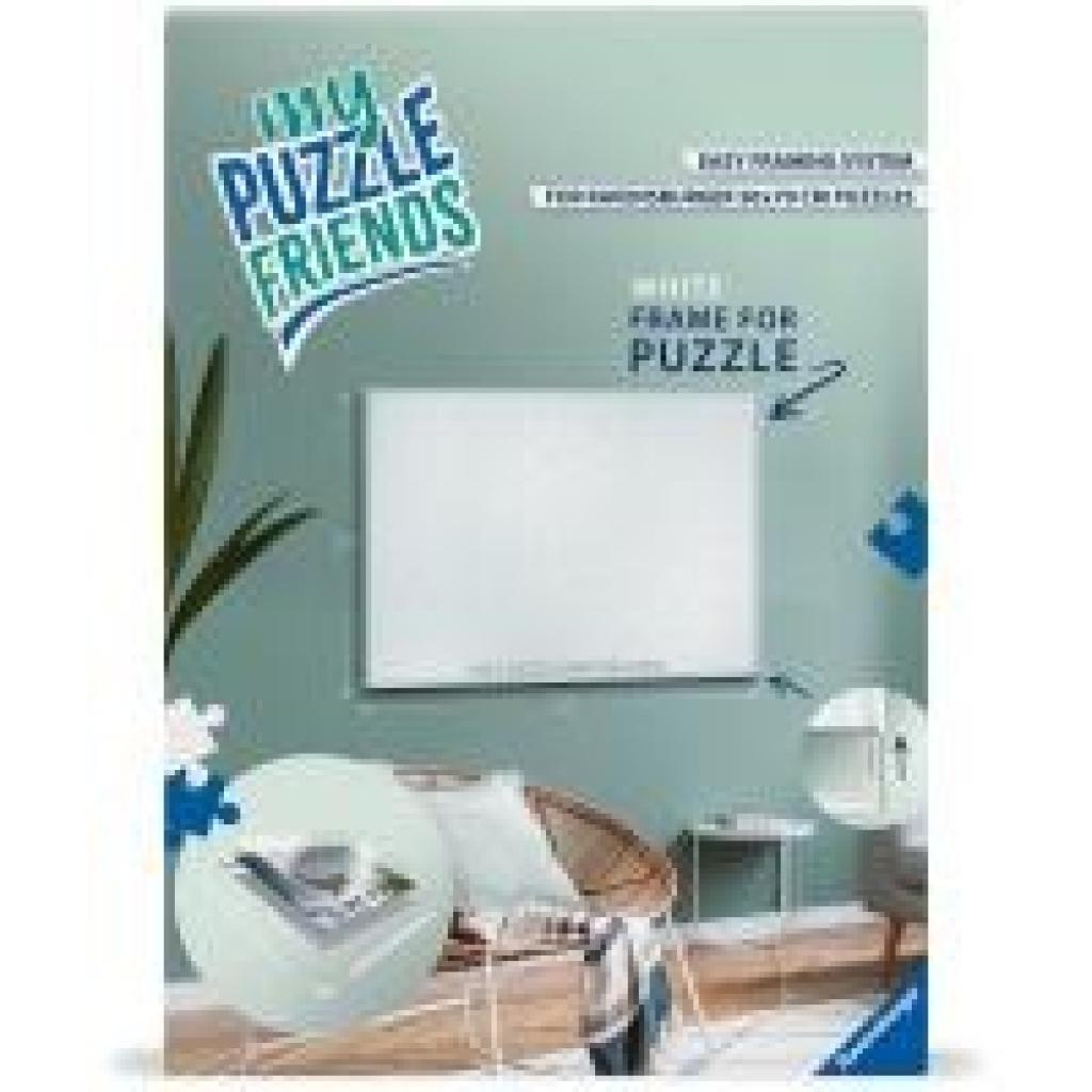 4005555012481 - Ravensburger Puzzle-Rahmen weiß 17901 - Format 704 x 504 cm passend für 1000 Teile Puzzles