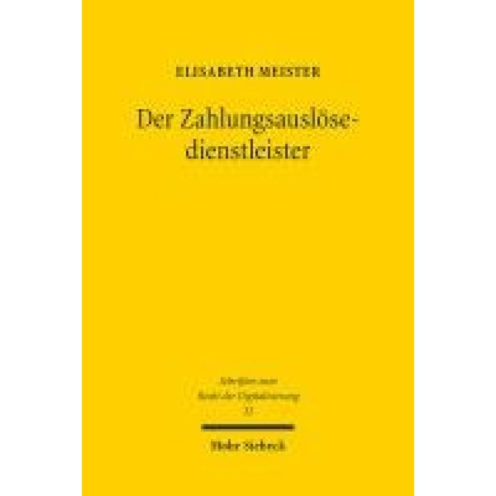 9783161638749 - Meister Elisabeth Der Zahlungsauslösedienstleister