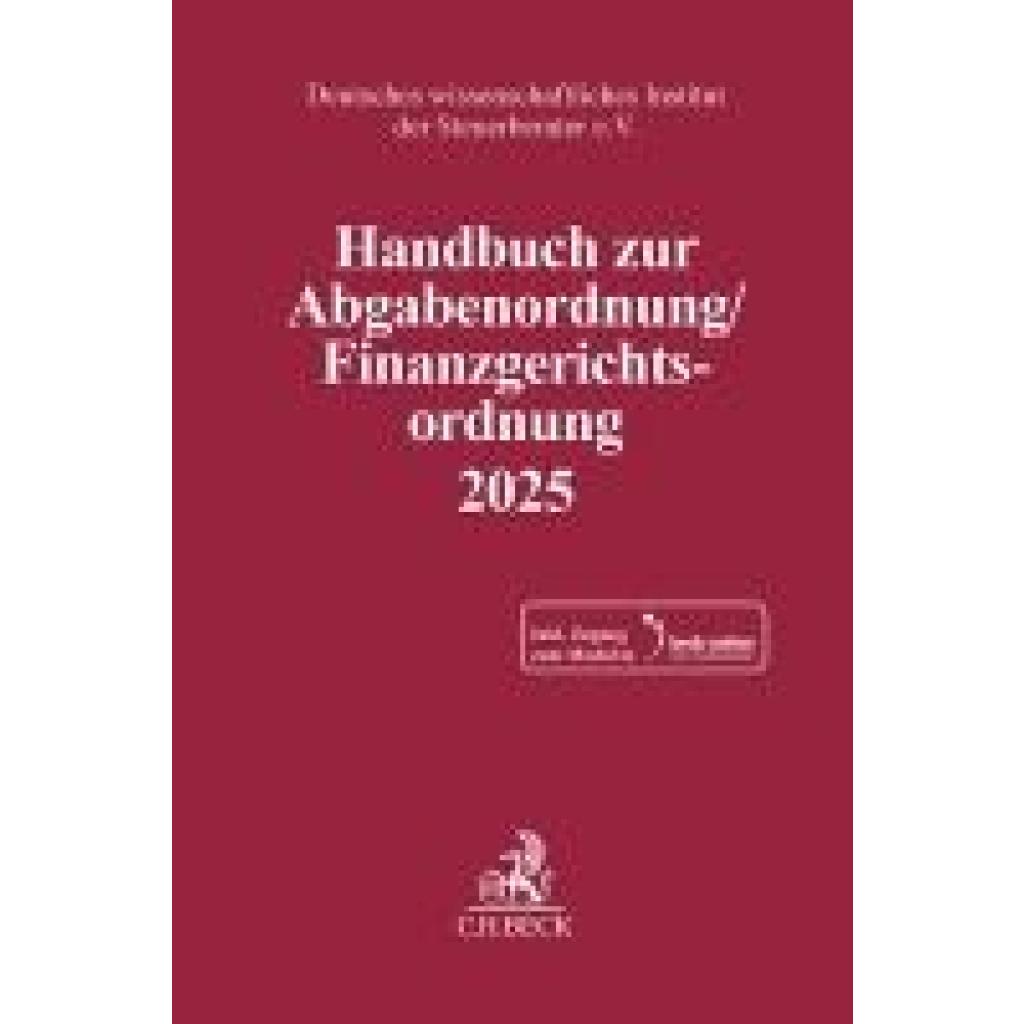 9783406828515 - Handbuch zur Abgabenordnung   Finanzgerichtsordnung 2025 AO   FGO 2025