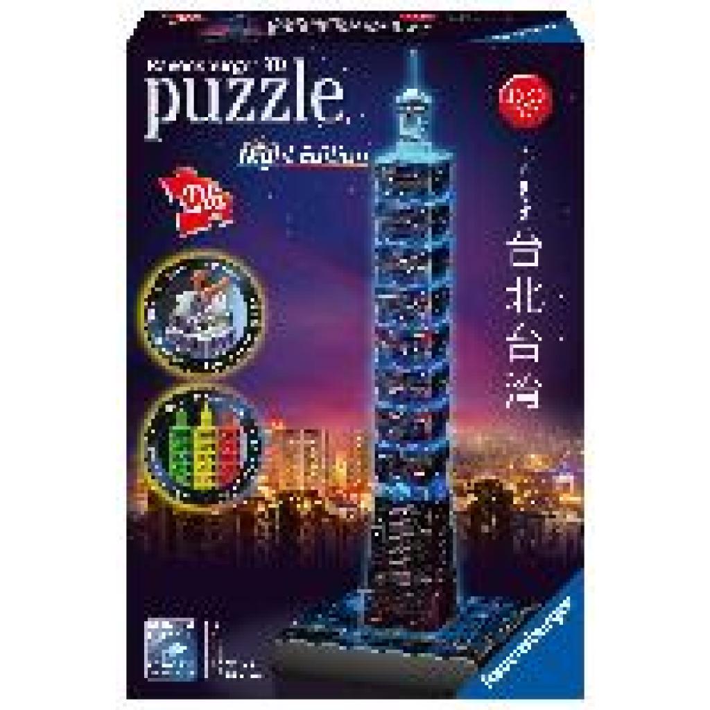 4005556111497 - Ravensburger Puzzle - Ravensburger 3D Puzzle Taipei 101 bei Nacht 11149 - leuchtet im Dunkeln