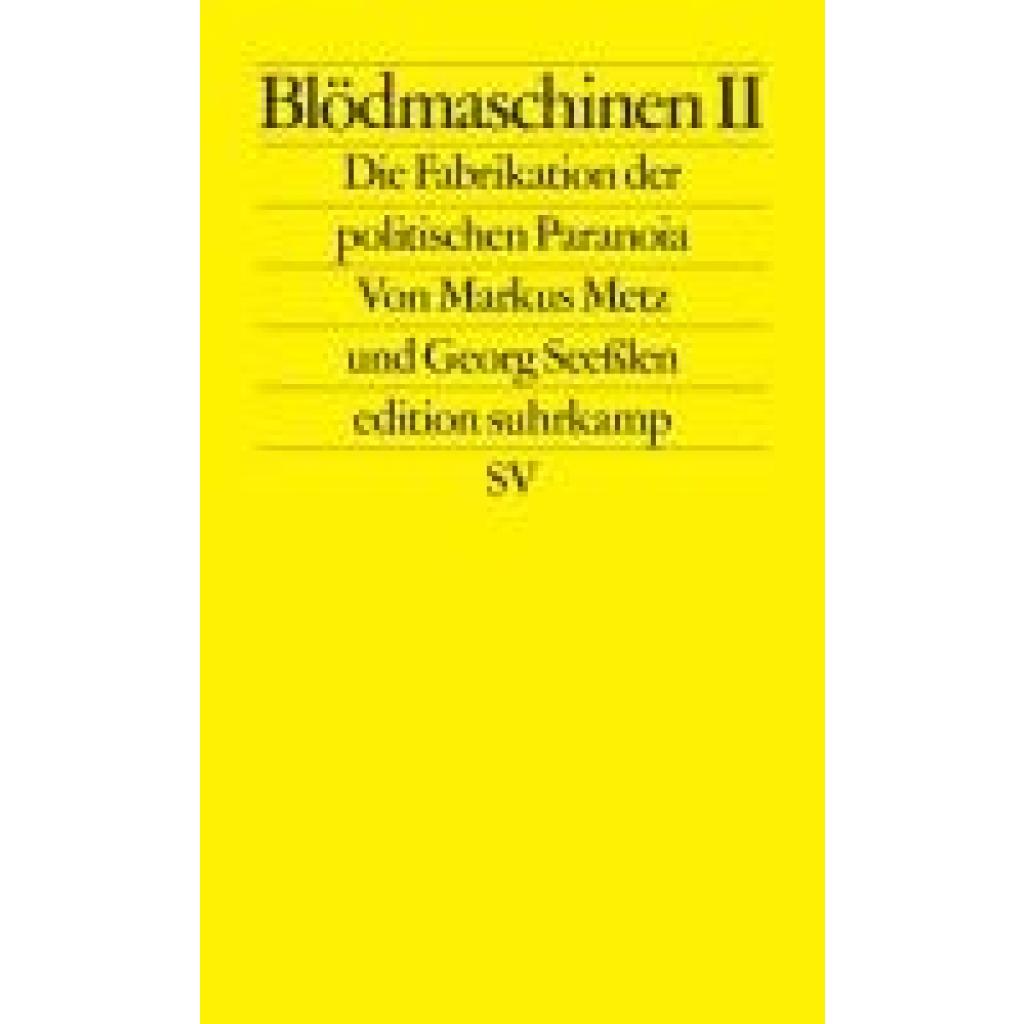 9783518128466 - Metz Markus Blödmaschinen II