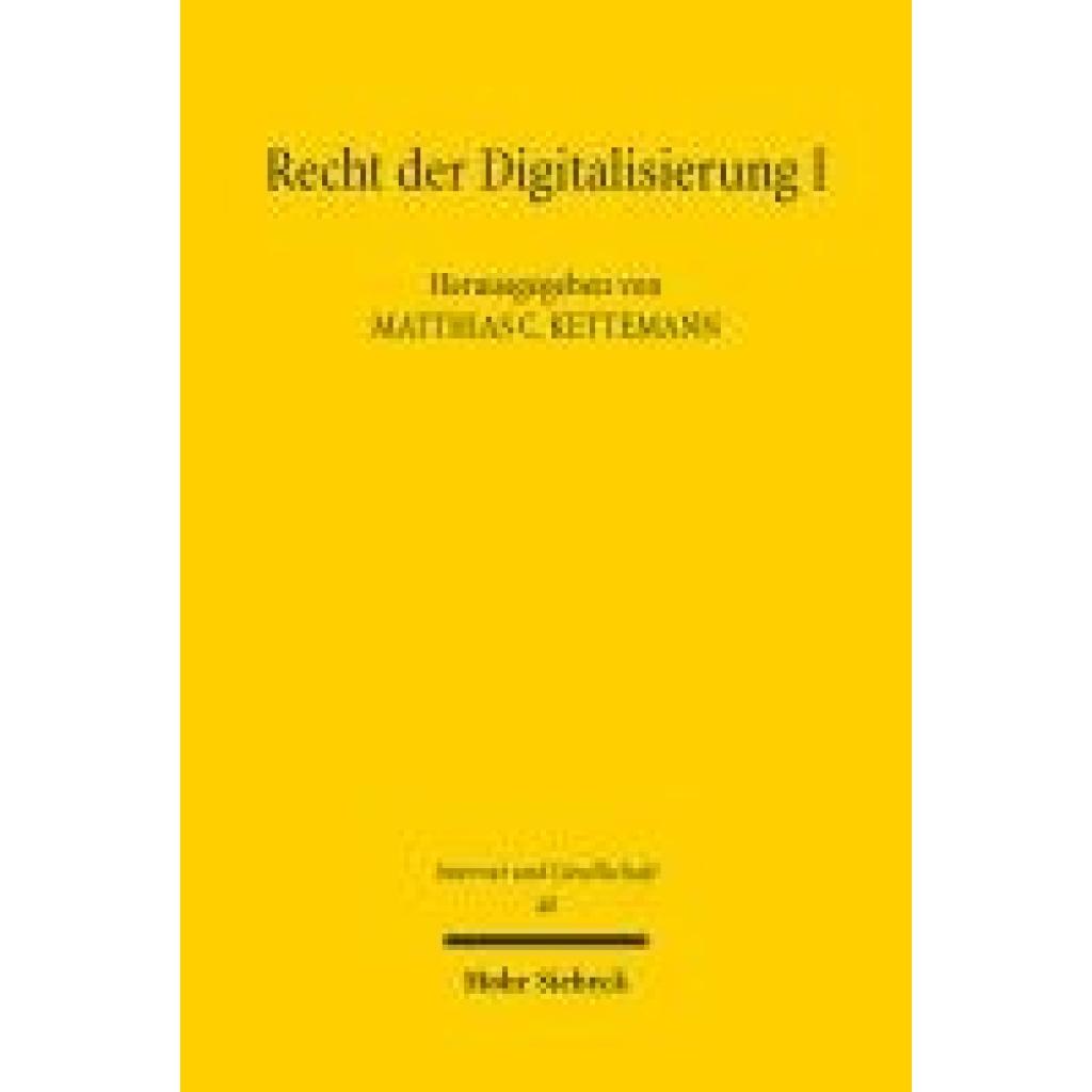 9783161625879 - Recht der Digitalisierung I 9783161625879 - Recht der Digitalisierung I