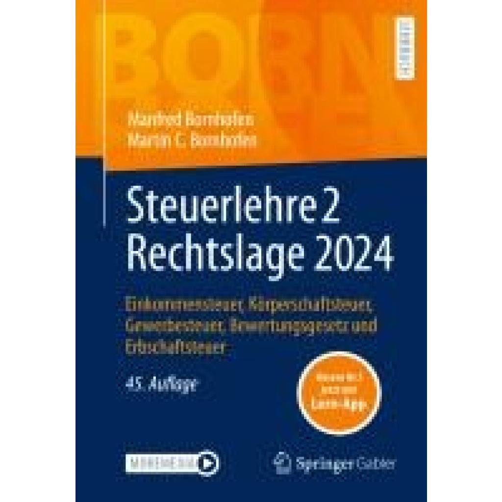 9783658463328 - Bornhofen Manfred Steuerlehre 2 Rechtslage 2024