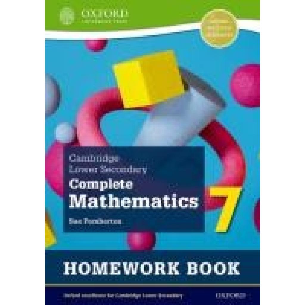 9781382018722 - Pemberton Sue Cambridge Lower Secondary Complete Mathematics 7 Homework Book - Pack of 15 (Second Edition)
