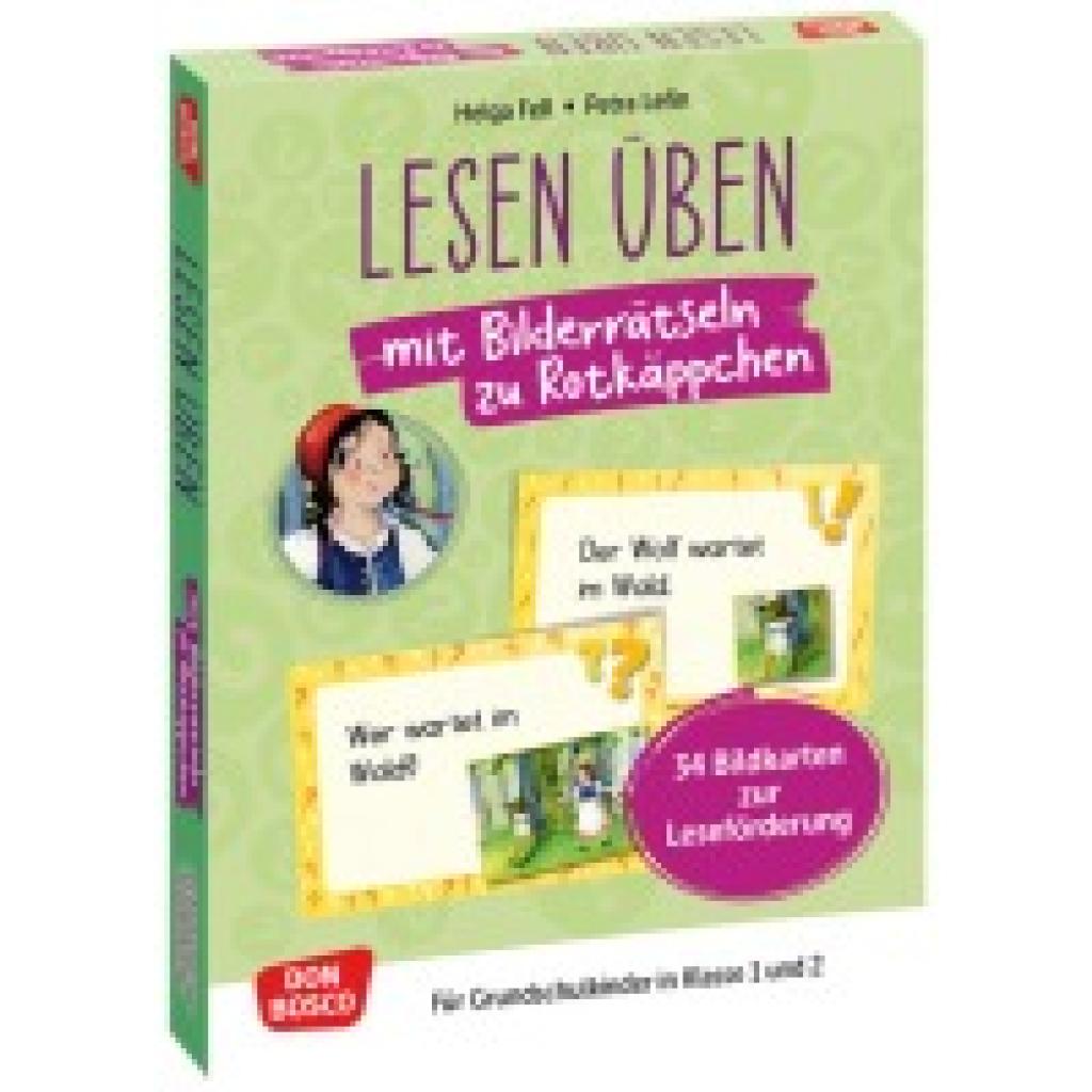 4260694920619 - Lesen üben mit Bilderrätseln zu Rotkäppchen 34 Bildkarten zur Leseförderung - Helga Fell Box