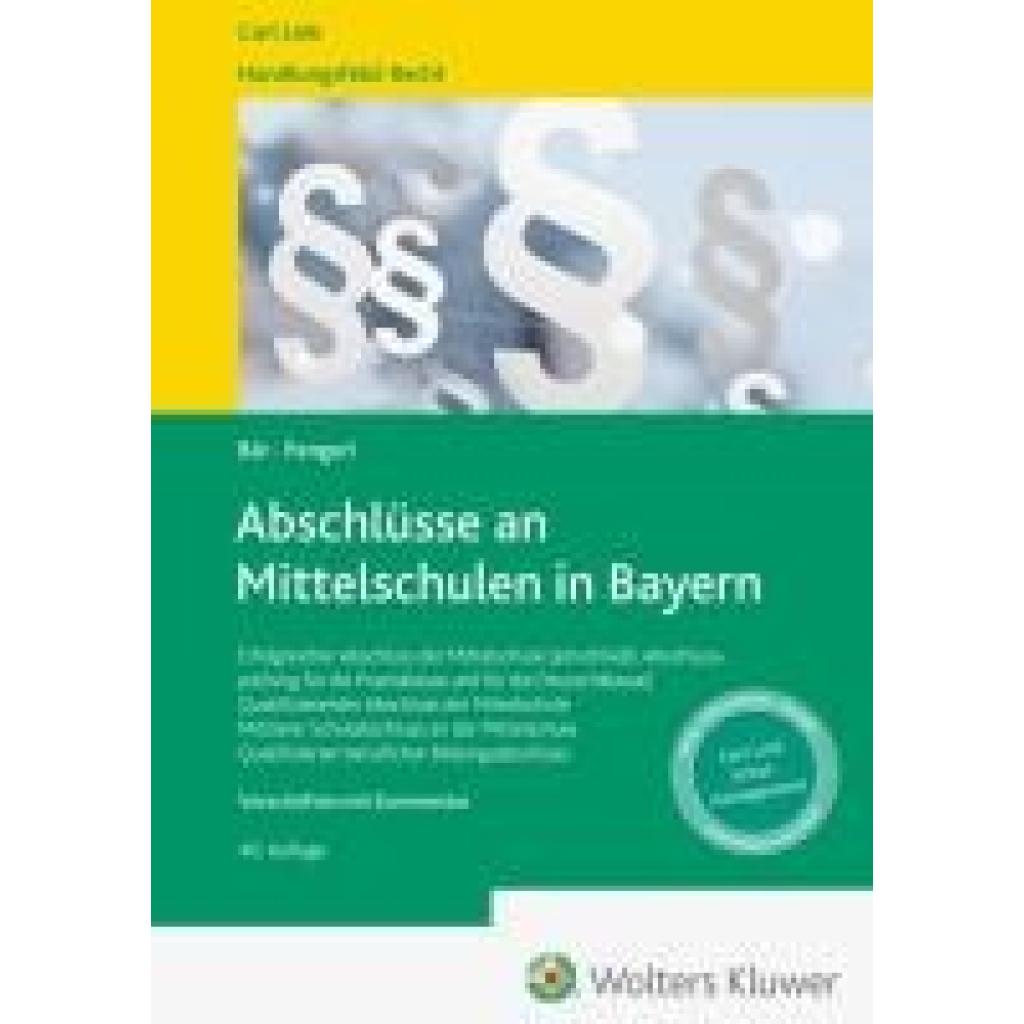 9783556100288 - Bär Florian Abschlüsse an Mittelschulen in Bayern