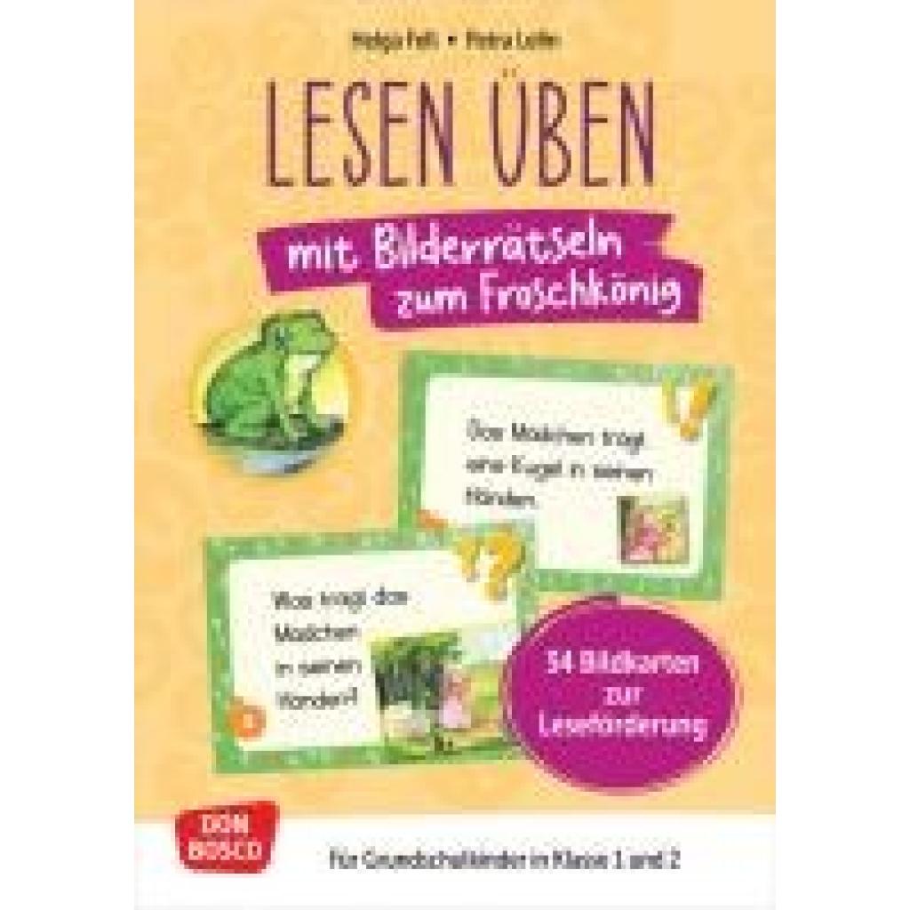 4260694923351 - Fell Helga Lesen üben mit Bilderrätseln zum Froschkönig 34 Bildkarten zur Leseförderung