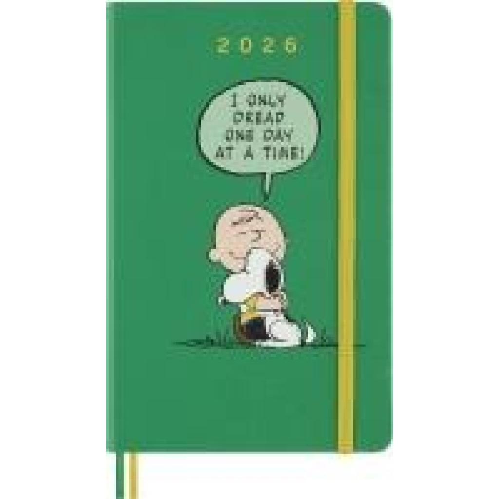 8056999277154 - Moleskine 12 Monate Peanuts Charlie & Snoopy Tageskalender 2026 L A5 1 Tag = 1 Seite fester Einband Emeraldgrün