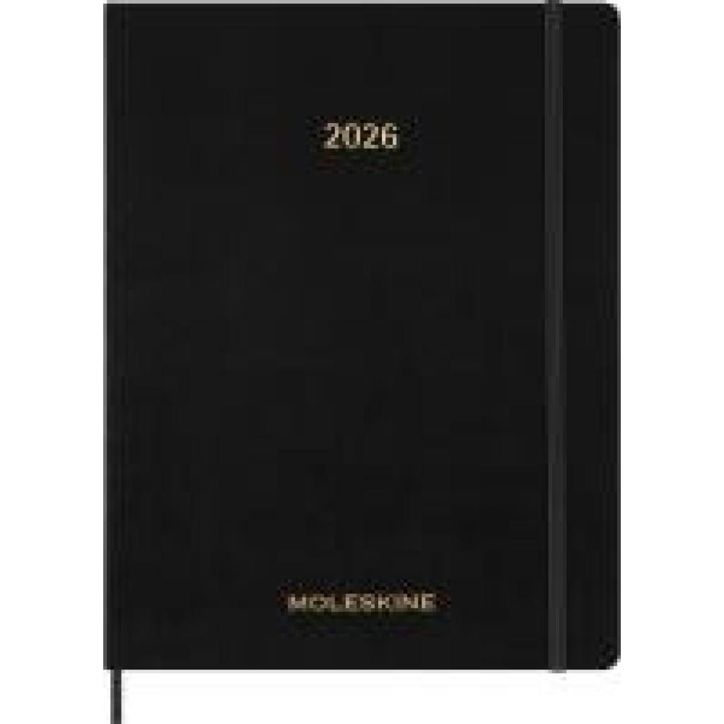 8056999276515 - Moleskine 13 Monate Essential Wochenkalender 2025 2026 1 Wo = 2 Seiten vertikal XXL fester Einband Schwarz