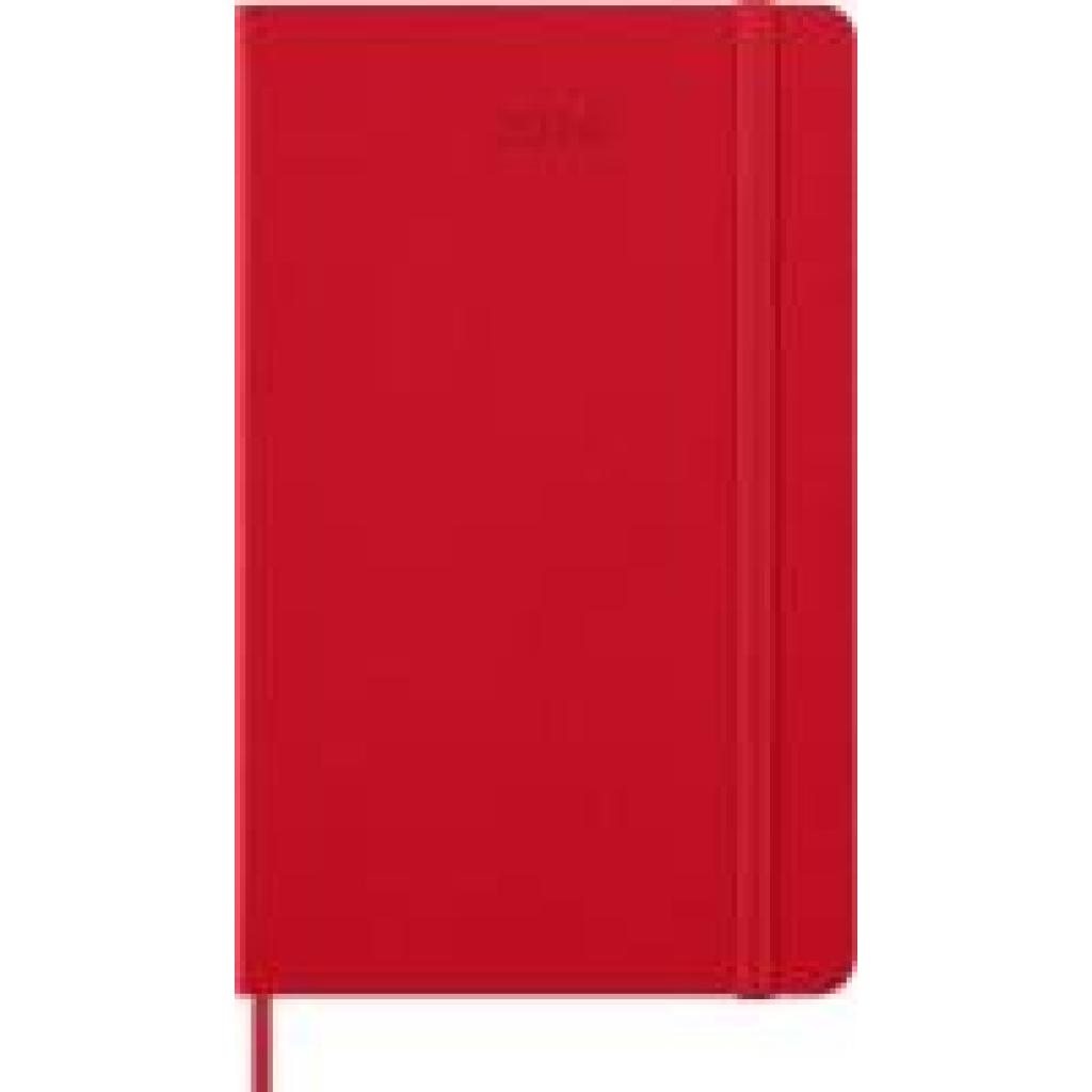 8056999274696 - Moleskine 12 Monate Wochen Notizkalender 2026 Large A5 1 Wo = 1 Seite rechts linierte Seite Fester Einband Scharlachrot