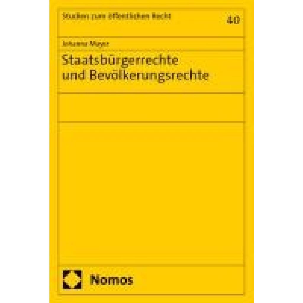 9783756030552 - Mayer Johanna Staatsbürgerrechte und Bevölkerungsrechte