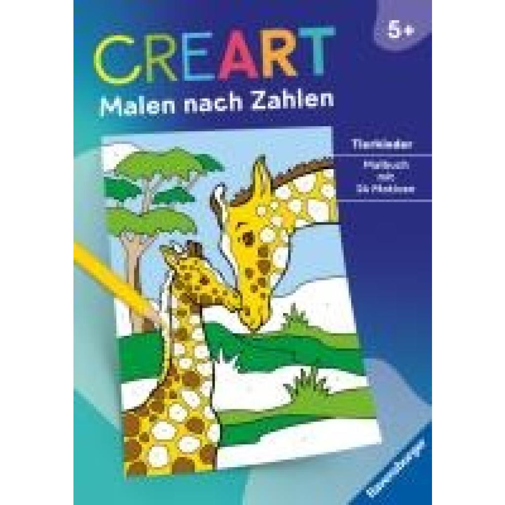 9783473489374 - Ravensburger CreArt Malen nach Zahlen ab 5 Tierkinder Malbuch 24 Motive