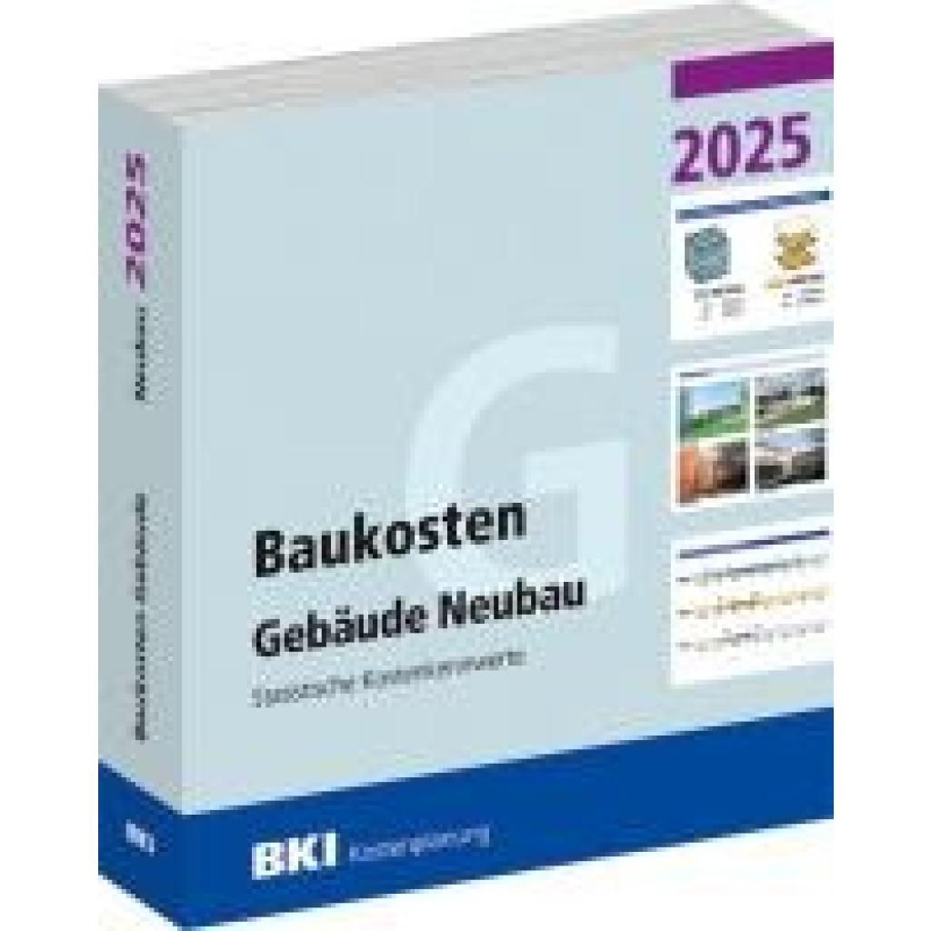 9783481049249 - BKI Baukosten Gebäude Neubau 2025 - Teil 1 Gebäude