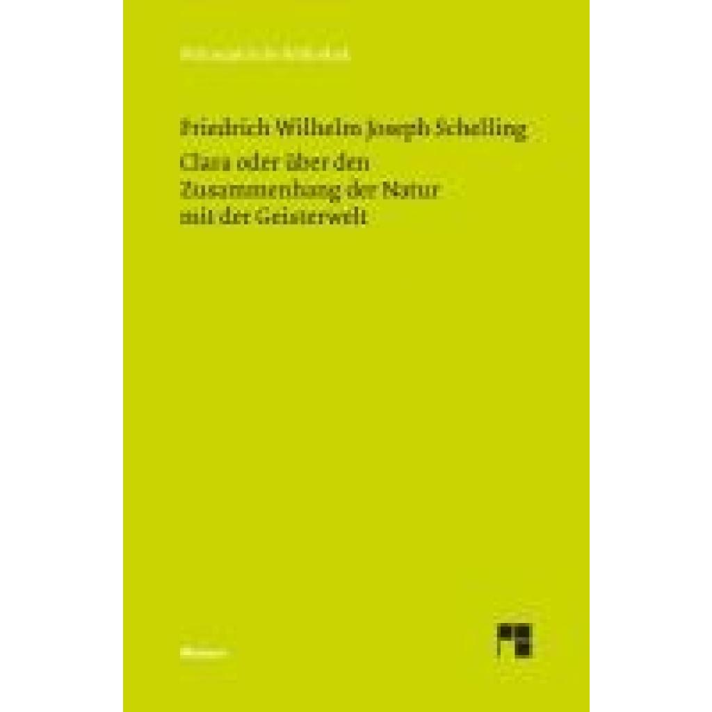 9783787348978 - Schelling Friedrich Wilhelm Joseph Clara oder über den Zusammenhang der Natur mit der Geisterwelt