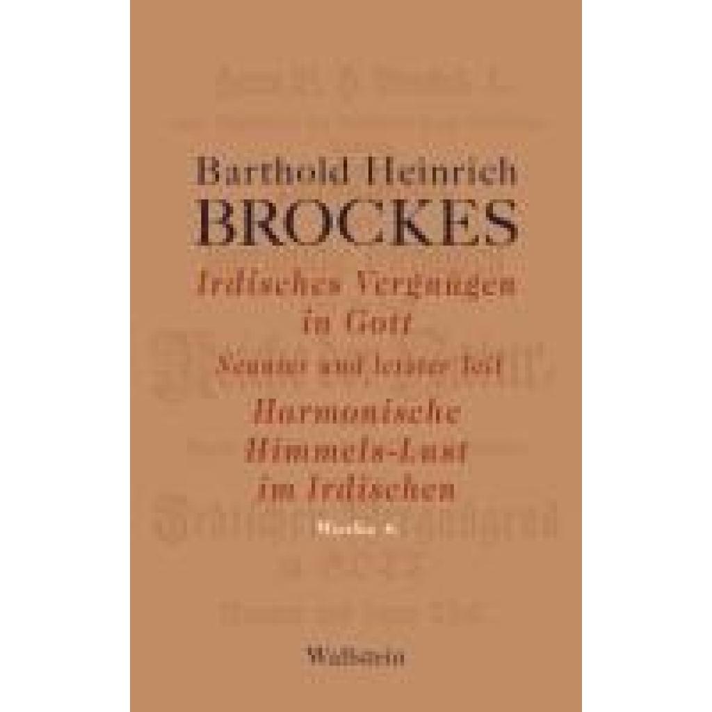 9783835356511 - Brockes Barthold Heinrich Irdisches Vergnügen in Gott 9783835356511 - Brockes Barthold Heinrich Irdisches Vergnügen in Gott