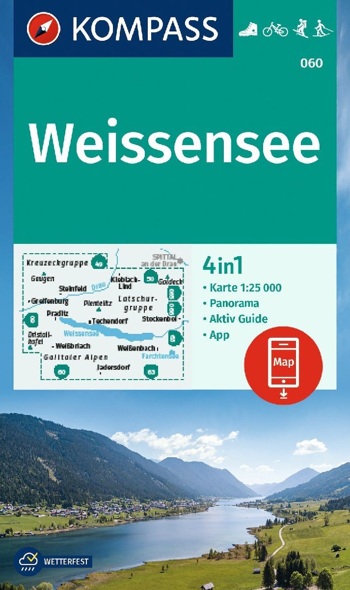 KOMPASS Wanderkarte 060 Weissensee 1:25.000
