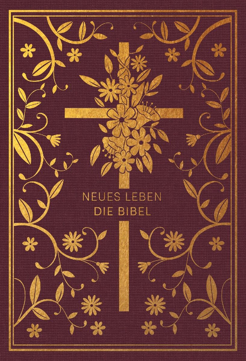 Neues Leben. Die Bibel - Golden Grace Edition, Bordeauxrot