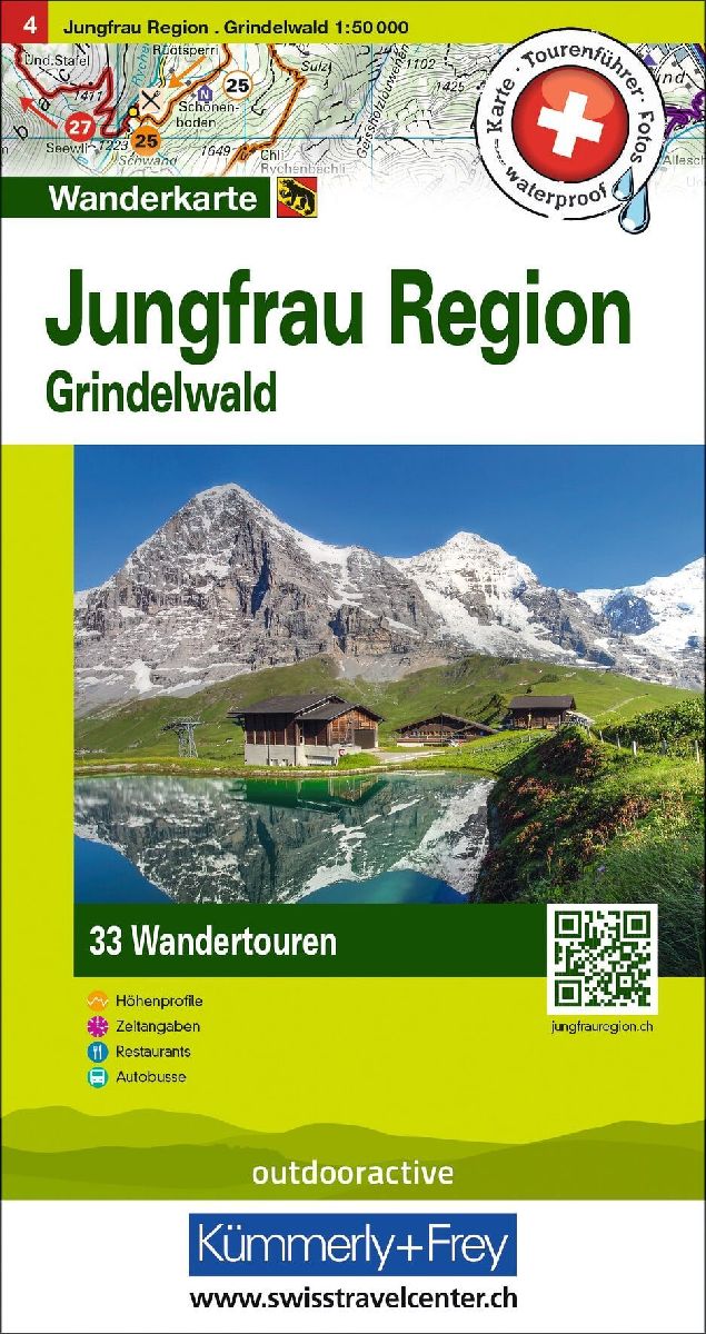 Kümmerly+Frey Wandertourenkarte 4 Jungfrau Region, Grindelwald 1:50.000