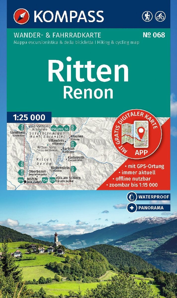 KOMPASS Wanderkarte 068 Ritten / Renon 1:25.000