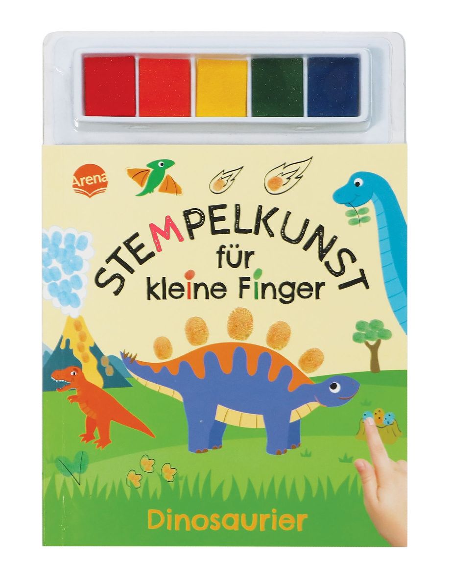 Stempelkunst für kleine Finger. Dinosaurier