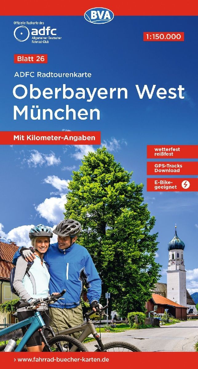 BVA ADFC Radtourenkarte Oberbayern West München 1:150.000