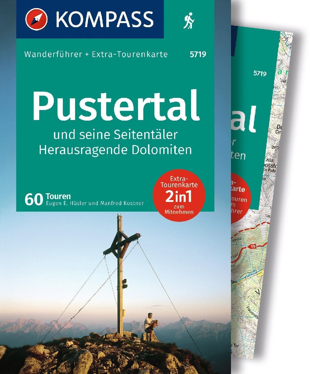 KOMPASS Wanderführer Pustertal und seine Seitentäler, Herausragende Dolomiten, 60 Touren mit Extra-Tourenkarte