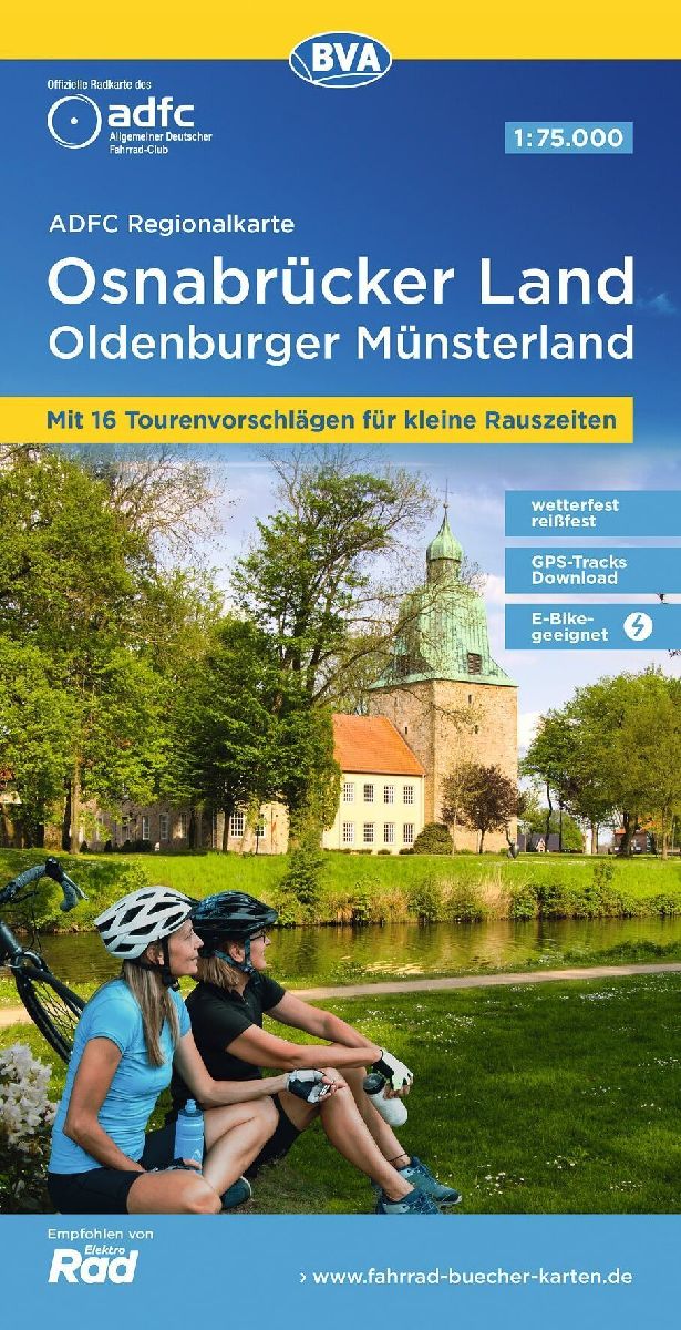 BVA ADFC Regionalkarte Osnabrücker Land /Oldenburger Münsterland, mit Knotenpunkten 1:75.000