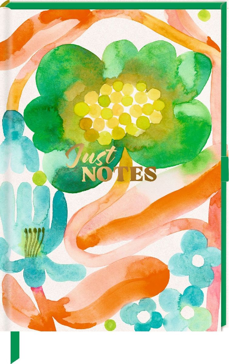 Notizbuch DIN A5 - Just Notes (Green Flower)