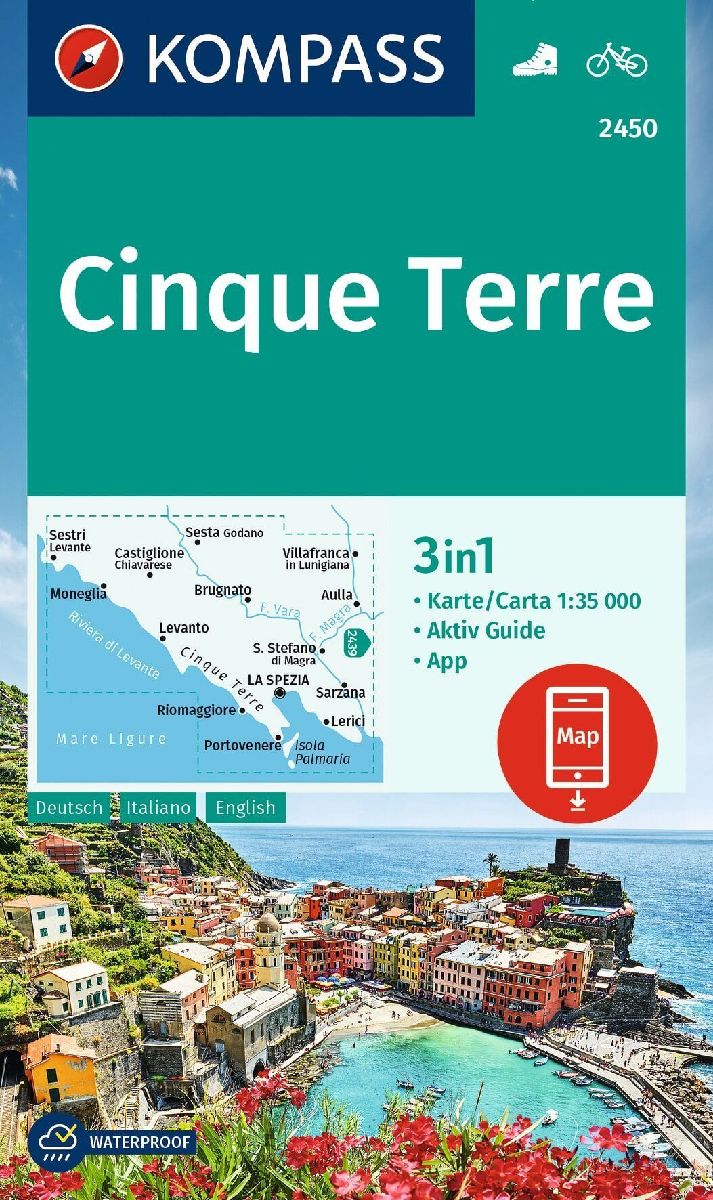 KOMPASS Wanderkarte 2450 Cinque Terre 1:35.000