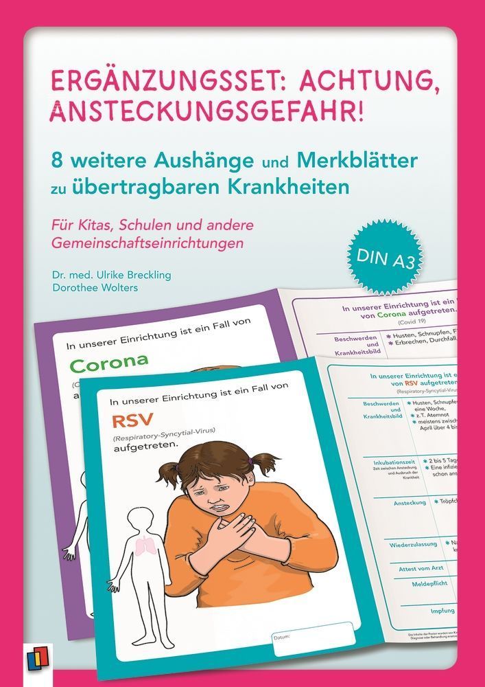 Ergänzungsset: Achtung, Ansteckungsgefahr! - 8 weitere Aushänge und Merkblätter zu übertragbaren Krankheiten