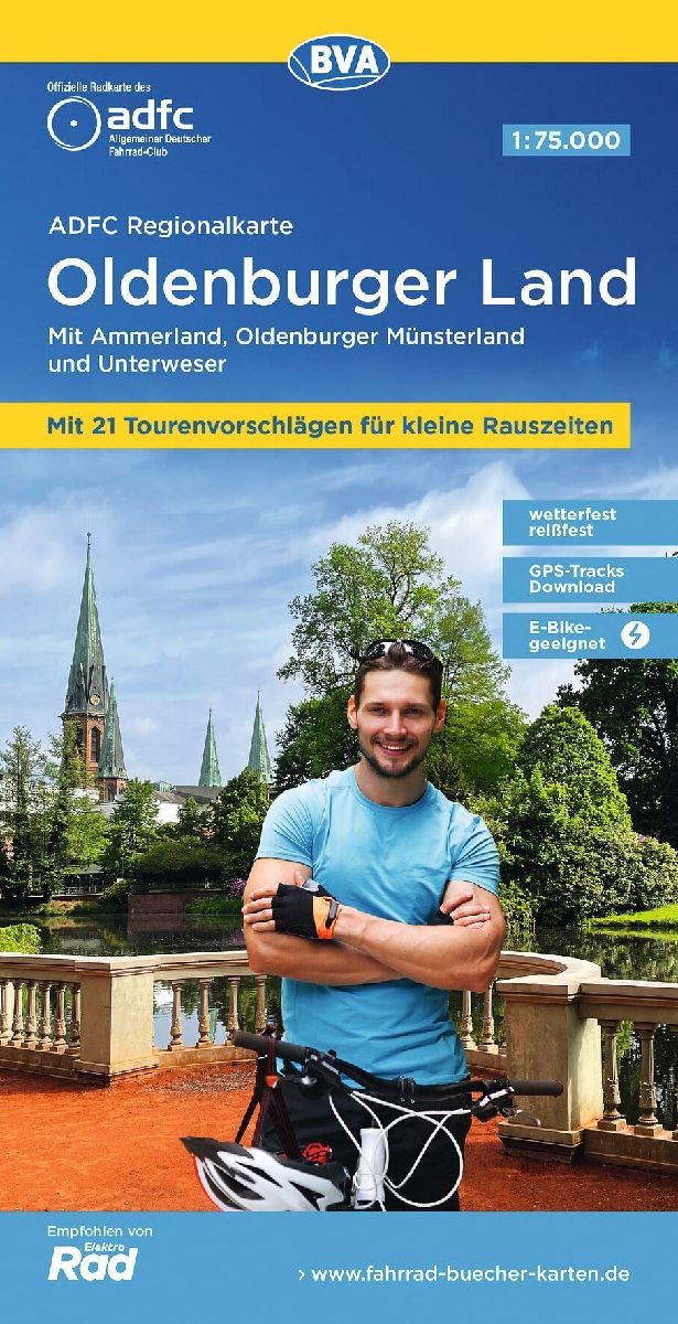 BVA ADFC Regionalkarte Oldenburger Land, mit Knotenpunkten 1:75.000