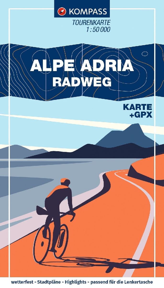 KOMPASS Fahrrad-Tourenkarte Alpe Adria Radweg 1:50.000