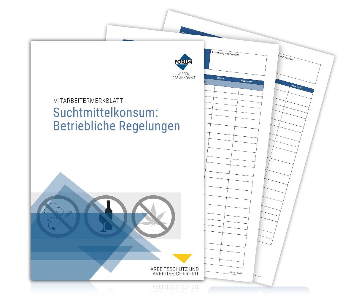 Mitarbeitermerkblatt Suchtmittelkonsum: Betriebliche Regelungen