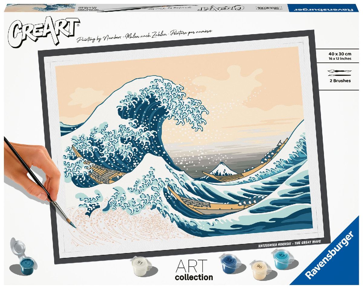 CreArt, Malen nach Zahlen Art Collection - Große Welle (Hokusai)