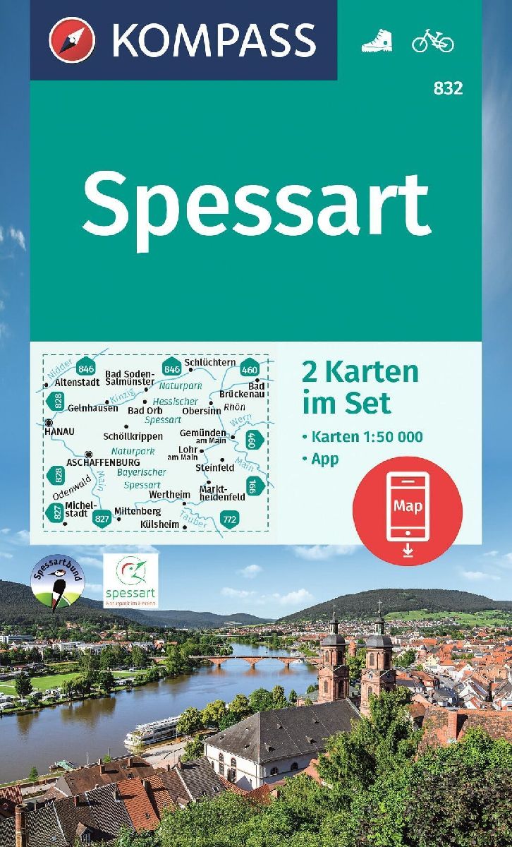 KOMPASS Wanderkarten-Set 832 Spessart (2 Karten) 1:50.000