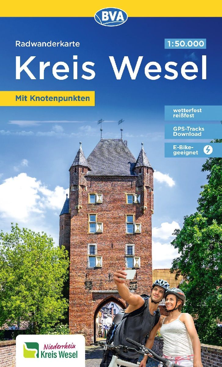BVA Radwanderkarte Kreis Wesel mit Knotenpunkten 1:50.000